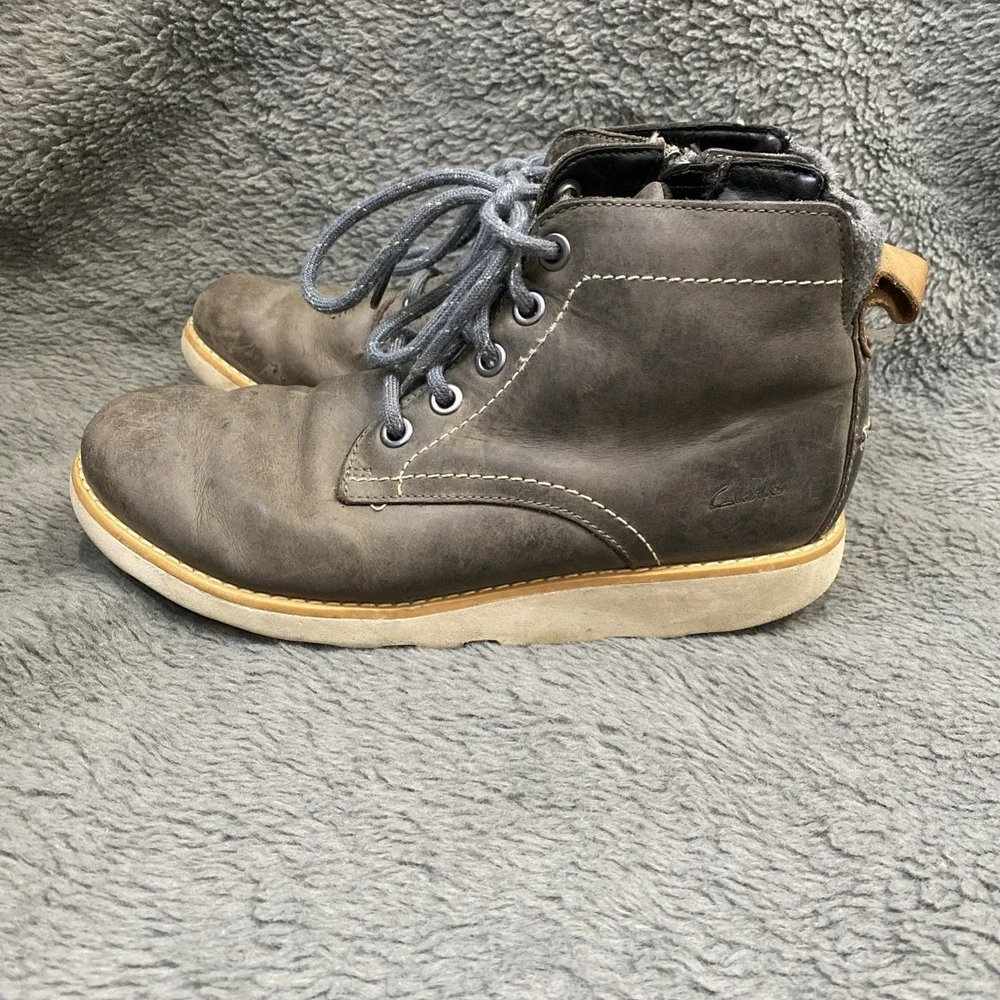 Clarks Boys Grey Zip Up Boots Size 2